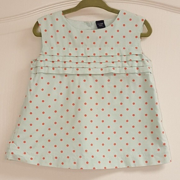 Baby GAP Sleeveless Polka Dot Pleated Front Shirt - Picture 1 of 3